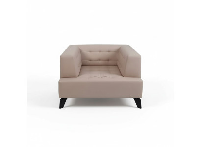 Luksusa beige ādas krēsla pārklājs Lounge vienvietīgs atpūtas kluba krēsls Stil.