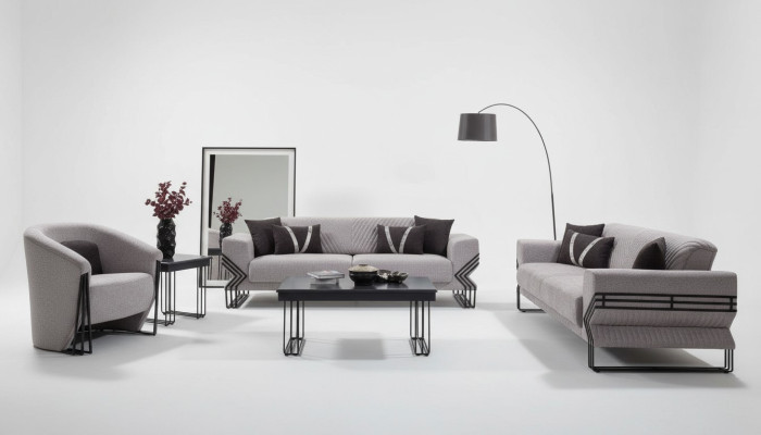 Pele sēdvietas moderns x2 polster sofas dizaineru krēsli galdi