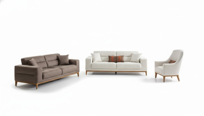 Sofagarnitūra Sofa Luxus 2x dīvāns 3 vietām moderns 1 vietas dīvāns 3 daļu moderns komplekts