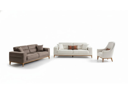 Sofagarnitūra Sofa Luxus 2x dīvāns 3 vietām moderns 1 vietas dīvāns 3 daļu moderns komplekts