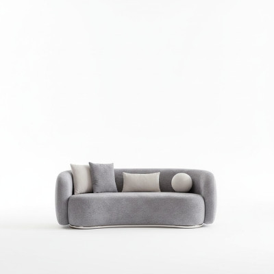 Dīvāns 4 sēdvietām Polster sofa pelēka audums Sēdeklis dizaina audums Moderns dīvāns dīvāni