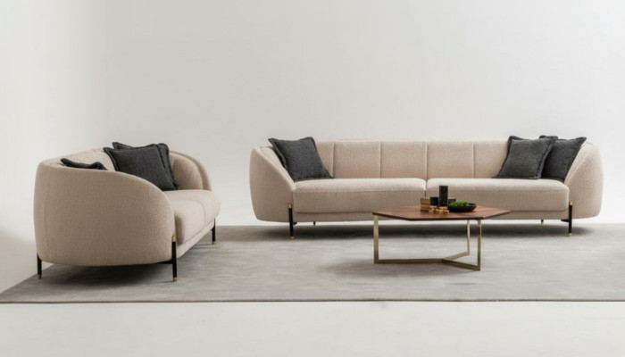 Moderns 3-vietīgs dīvāns beige augstās kvalitātes polster klašu dizains jauns