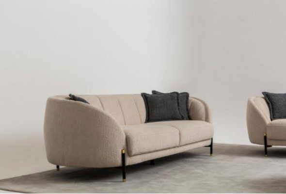 Sofagarnitūras 4 3 1 sēdētāja dzīvojamā istaba Komplett dīvāns komplekts Beige Modern Set