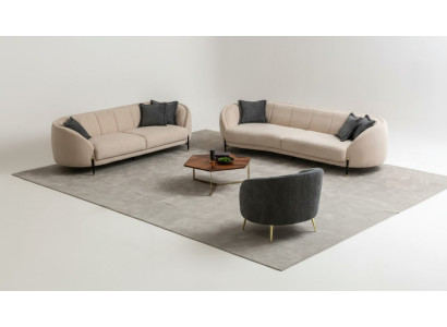 Sofagarnitūras 4 3 1 sēdētāja dzīvojamā istaba Komplett dīvāns komplekts Beige Modern Set