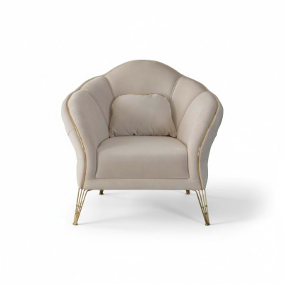 Mūsdienu Chesterfield dizaina gaiši beige krāsas dīvāns 2 krēsli Polster Couch Couchen Jaunšrifts