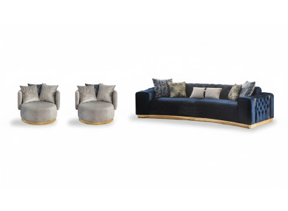 Dzīvojamā istaba Komplekta sēdvietu garnitūra "Chesterfield" 4-vietīgs, 2 krēsli, 3 gab.