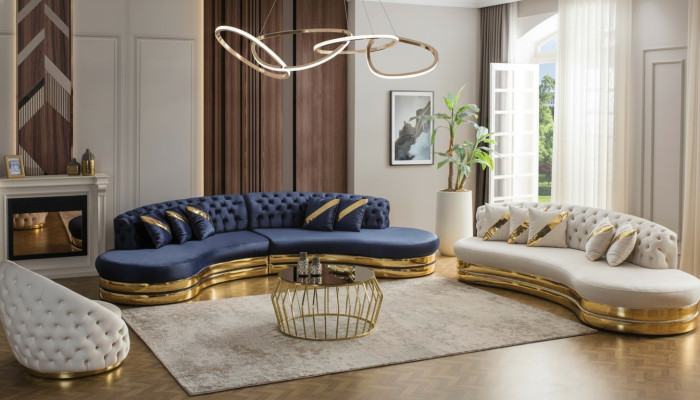 Moderns Chesterfield sofacomplex luxuriözs četrusējaina 3-vietu krēsls