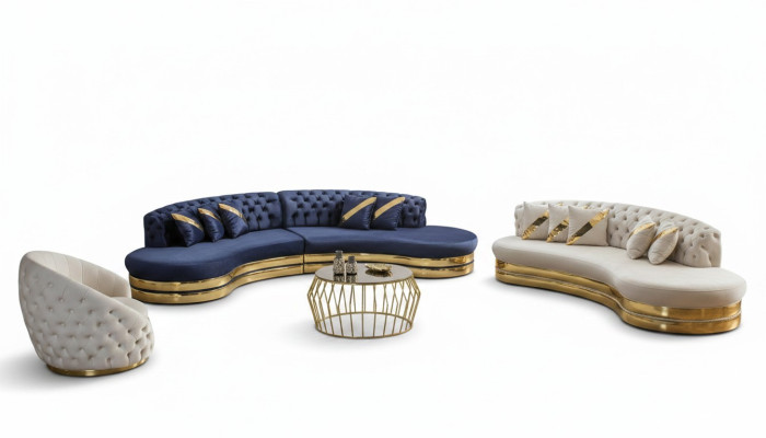 Moderns Chesterfield sofacomplex luxuriözs četrusējaina 3-vietu krēsls