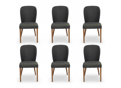 Lehnstuhl Neu Polster Moderne Holz 6x Stühle Luxus Polster Design Stuhl Salona krēsla jaunais apģērbs Moderns koks 6x krēsli Luksusa apģērbs Dizaina krēsls