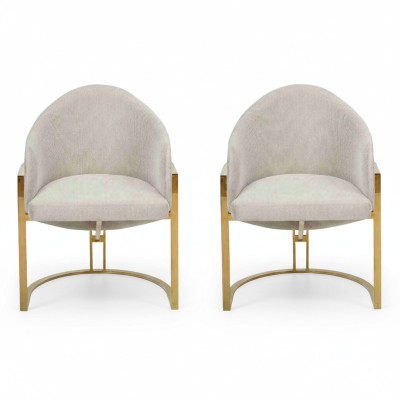 Eleganti 2x krēsli auduma krēsli ēdamistabas krēsls metāla virtuves krēsls balts moderīgs