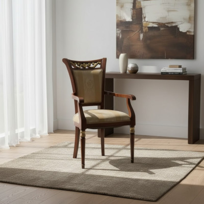 Krēsla luksusa dizains ar koka polsteri un Art déco stilu ēdamistabas mēbeles	koka leņķis.