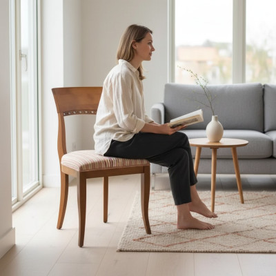 Ēdamistabas mēbeles krēsli luksusa dizains polster Stuhl Sitzmöbel Holzstuhl