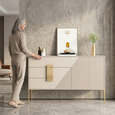 Kumode izklaides skapis Koks Pelēka Ēdamistabas dizains luksusa Modernās mēbeles Jauna