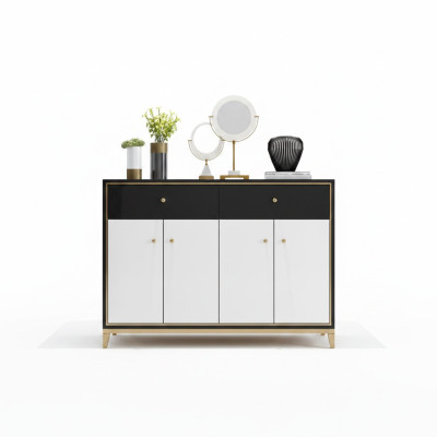 Komoda Skapis Sideboard Balts Moderns Komodes Ēdamistaba Koks Luksuss Jauns