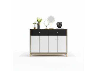 Komoda Skapis Sideboard Balts Moderns Komodes Ēdamistaba Koks Luksuss Jauns