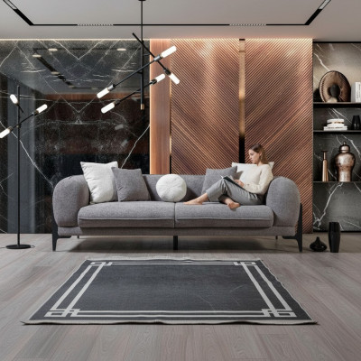 Luksusa dīvāns ar trim sēdvietām, mūsdienīga dizaina polsterēta sofa. Jauna.