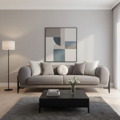 Luksusa dīvāns ar trim sēdvietām, mūsdienīga dizaina polsterēta sofa. Jauna.