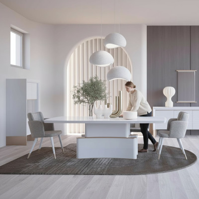 Dizaina ēdamistabas komplekts 7 gab Esstisch Modern Sideboard Baumkasten Neu Vitrine