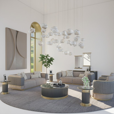 Sofas komplekts 4 gab. polster sofa dzīvojamajā istabā trīsvietīgs sofa moderns dizains krēslijs