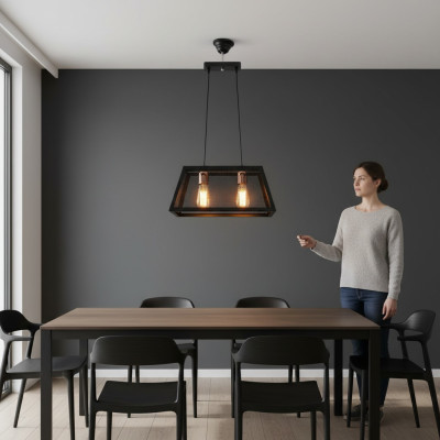 Gaisma dzīvojamā istaba apgaismojums guļamistaba melns elegants lampa griestu lampa