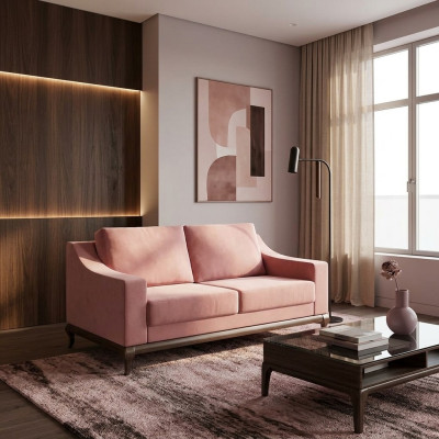 Mūsdienīga divvietīga dīvāna istabas dizaina mēbeles Moderns Jauns roza krāsā Luxurious (Latvian)
