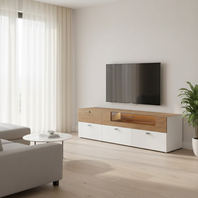 Dizainveida sienas skapis plauktu sienas plaukti dzīvojamā istaba TV statīvs koks