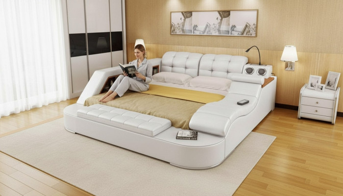 Chesterfield Dubultais luksusa dizaina gulta 180x200 Multifunkcionālā gulta Jauna