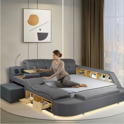 Multifunkciju viesnīcas divguļamie gultas Moderns 180x200cm gultas istaba