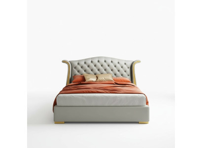 Luksusa gulta ādas gultas 180x200 guļamistabai plaukti Chesterfield