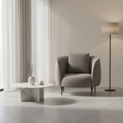 Taupe Modernas vienvietīgs krēsls dzīvojamā istabā, luksusa dizains apdare mēbeles Lounge.