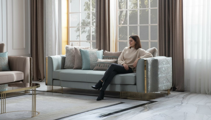 Turku dīvāns Trīsvietīgais dīvāns Mēbeles Sofa Elegantu māju iekārtojums