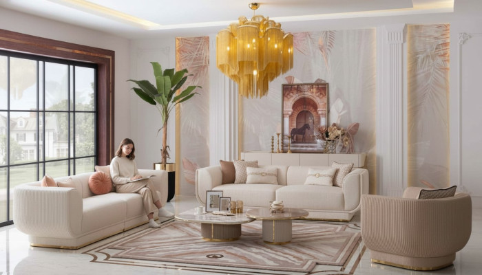 Sofas komplekts 3+3+1 sēdvietās ar mīksto sēdvietu dizainu. Luxus mēbeles jaunas.