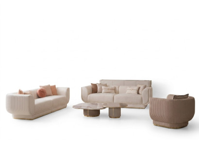 Sofas komplekts 3+3+1 sēdvietās ar mīksto sēdvietu dizainu. Luxus mēbeles jaunas.