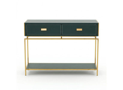 Konzole galda Zaļš dzīvojamais istabas mēbeles koks nerūsējošais tērauds mēbeles Lux Sideboard