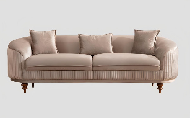 Dīvāns 3 vietām Elegants krēsls Moderns luksusa dizains Koka mēbeles Piekariņš