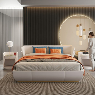 Gulta Pamatnes dizaina luksusa divvietīga gulta guļamistabai 180x200cm jauna