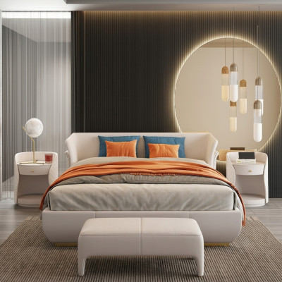 Gulta Pamatnes dizaina luksusa divvietīga gulta guļamistabai 180x200cm jauna