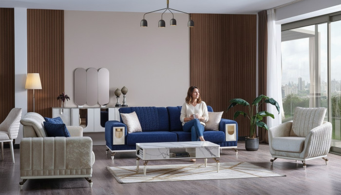 Sofas komplekts 3+3+1 sēdvietu mēbeļu luksusa komplekts Moderns jauns 3 gabalu komplekts