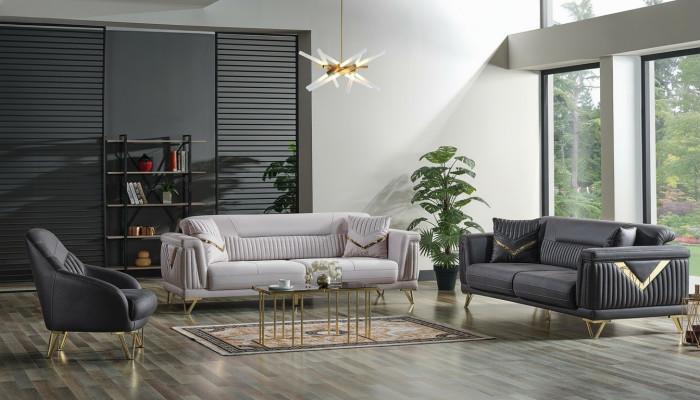 Sofas komplektu 3+3+1 vietu audums Koka 3-vietīgs moderns dīvāns Krēsls Pilns komplekts Jauns