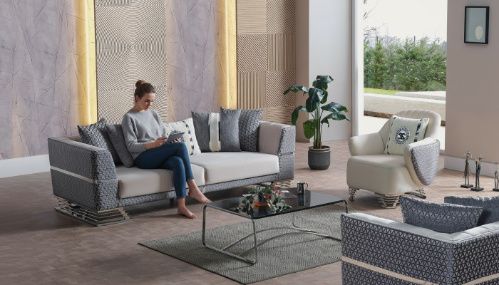 Sofas komplekts 3+1 vieturis Mūsdienīgs atpūtas krēsls Mēbeles Jaunas