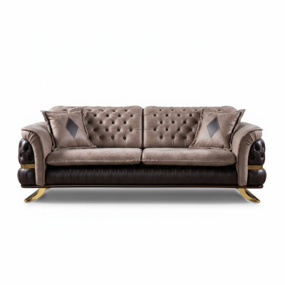 Drei sēdvietu dizaina dīvāns 3 sēdvietu dīvāns auduma Chesterfield dīvāns 3 materiāls Jauneszcze