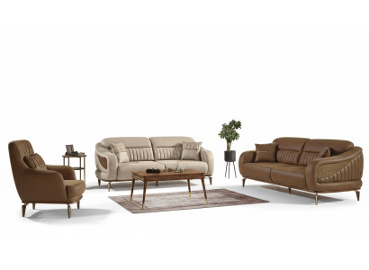 Sofas komplekts 3+3+1 mīkstajamēbeļu komplekts Mūsdienīgs atpūtas krēsls Moderns stils 3 gabalos Luksusa dzīvojamais istaba.