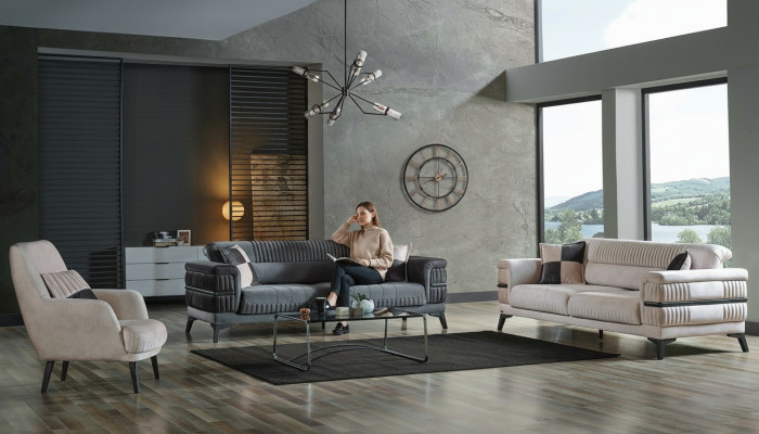 Sofas komplekts 3+3+1 koksnes dzīvojamā istaba luksusa dīvāns moderns audums jauns pilnībā