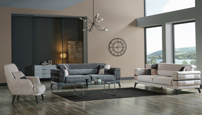 Sofas komplekts 3+3+1 koksnes dzīvojamā istaba luksusa dīvāns moderns audums jauns pilnībā