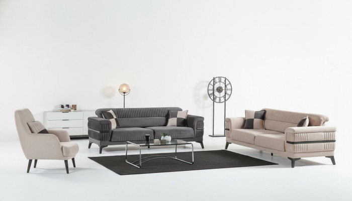 Sofas komplekts 3+3+1 koksnes dzīvojamā istaba luksusa dīvāns moderns audums jauns pilnībā