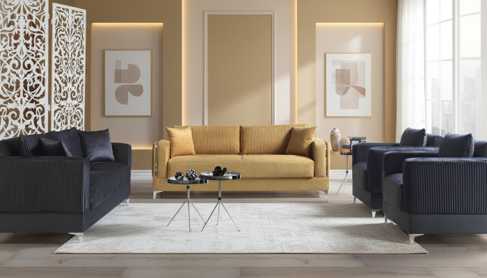 Sofas komplekts 3+2+1+1 auduma moderns komplekts krēsli dīvāns 3 sēdvietu luksuss.
