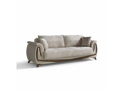 Luksusa 3-vietu dīvāns dzīvojamā istaba Mēbeles Elegantais dīvāns 230cm audums Beža krāsā Jauns