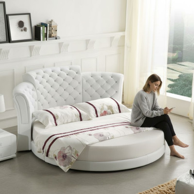Rundas gultas luksusa Chesterfield gultas guļamistaba divguļamais gultas 200x200 cm