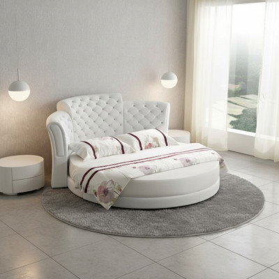 Rundas gultas luksusa Chesterfield gultas guļamistaba divguļamais gultas 200x200 cm