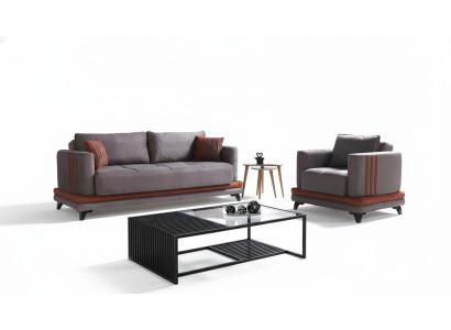 Sofa komplekti 3+1 vietas Tekstils koksne Moderns 3-vietīgs dīvāns Krēsls Pilns komplekts Apzīmējums EU